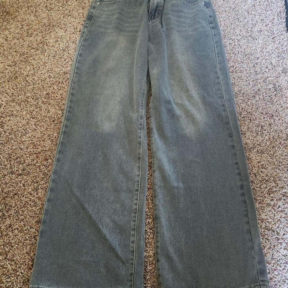 Women's Blue and Grey Jeans